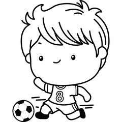 a cute vector of a soccer player 