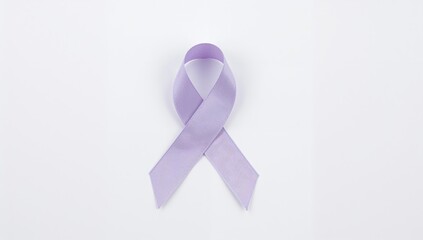 A lavender ribbon shines brightly on a white canvas, representing solidarity and awareness for memory loss conditions.