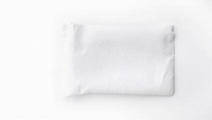 Obraz premium Antibacterial cleaning wipe folded neatly, displayed on a white backdrop