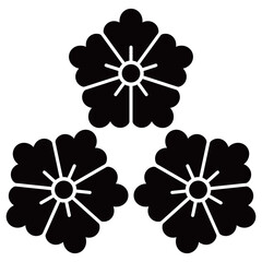 家紋です。三つ尻合わせ唐花といいます。