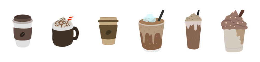 Iced Coffee Cup Icon Set
