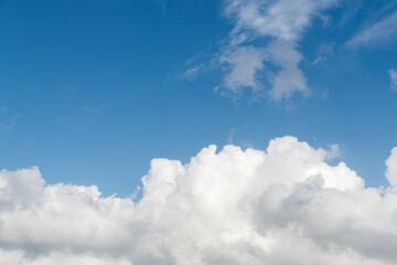 Blue sky with big white cloud