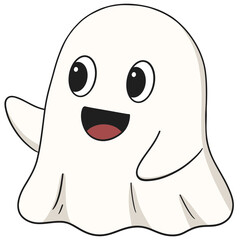 funny cartoon Halloween ghost character