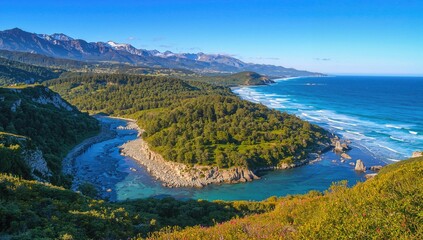 Starting from lofty peaks, they intertwine and flow together, finally reaching the ocean.