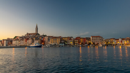 Fototapeta premium Evening cityscape of Rovinj, Croatia