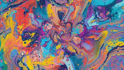 Abstract repeating background with kaleidoscopic hues