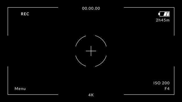 Camera Frame Viewfinder, 4k Camcorder Interface Video Camera Overlay, Camera Recording Screen