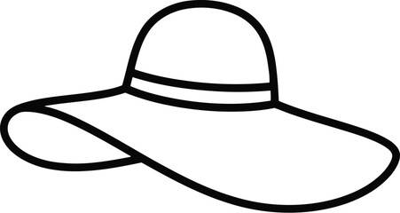 Elegant sun hat isolated on transparent background, a stylish accessory for sunny days, perfect for summer fashion and protection from the sun