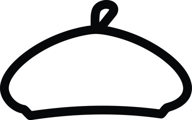 Beret isolated on transparent background beret outline icon french hat vector illustration headwear line art design fashionable head covering