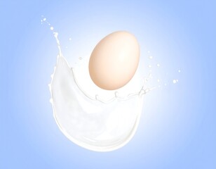 Egg in milk splash