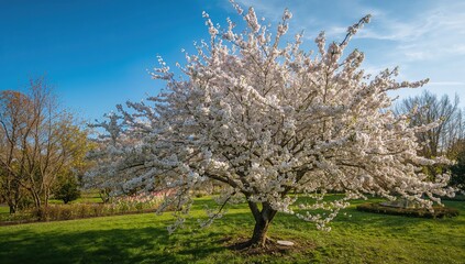 Naklejka premium Gorgeous springtime cherry flowers blooming