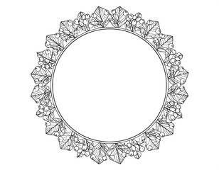 Ornate circular floral frame