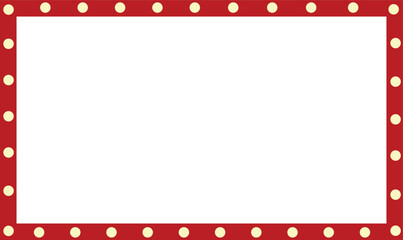 Light bulb frame . Red marquee light board sign on a white background.