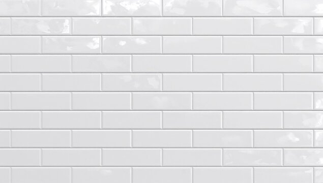 Brick-patterned white tile surface
