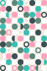 Seamless pattern of Colorful Bauhaus Circle Pattern Background