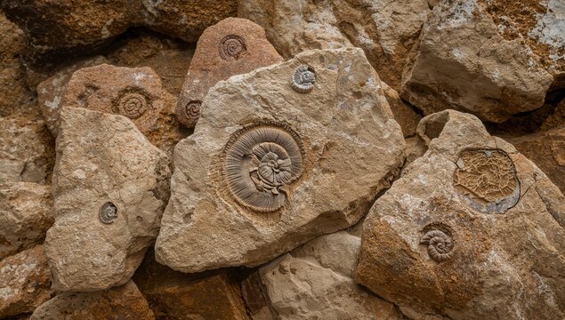 Stones Containing Imbedded Fossils