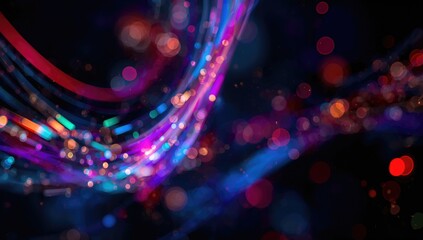 Colorful bokeh lights on a dark abstract background
