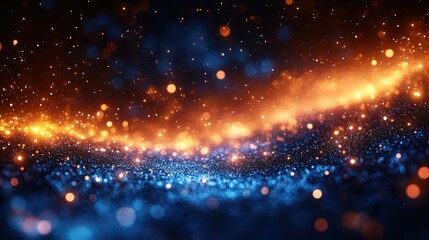 Fototapeta premium Abstract, vibrant, glittery, dark background