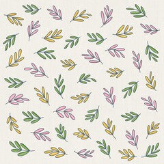 Botanical Leaves Pattern Background