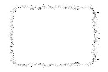  Template with brush stroke. Rectangular border with grunge overlay. Grunge texture, black and white border, grunge frame, Vintage worn pattern. The surface is covered with scratches.