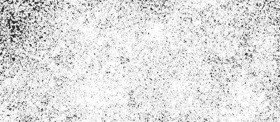 Abstract grunge black and white distressed texture background. Dirty or dust film grain speck grit grunge overlay on white background grain noise particle. Screen background. Vector.