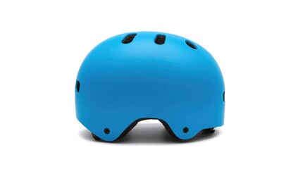 Blue Children's Helmet for Biking, Skating, or Rollerblading on a White Backdrop