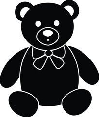 Fototapeta premium teddy bear with a bow on neck vector illustration.eps