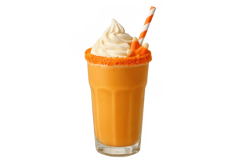Halloween milkshake with whipped cream and candy corn