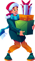 Man Hold Gift Boxes 