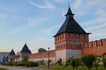 At the ancient Tula Kremlin on the early July morning. Tula, Russia