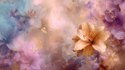 Vintage Y2K Floral Background with Blurred Colors and Dreamy Aesthetic for Creative Projects and Designs