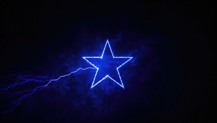 Nighttime blue LED lights in a star pattern