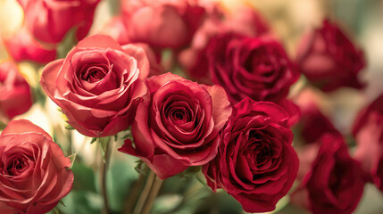 Vibrant Red Roses Arrangement Capturing Natural Beauty and Elegance in a Floral Display