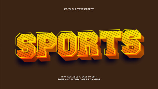 Sports text effects with editable 3d style