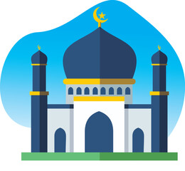 Flat Mosque Illustration

