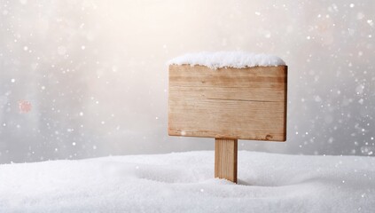 Fototapeta premium Wooden signpost covered in snow