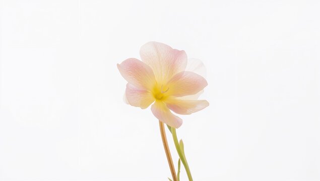 Single primrose bloom against a plain white backdrop