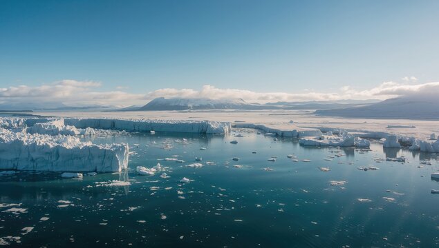 Aerial perspective of stunning glaciers and ice formations - Powered by Adobe