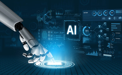 A generative AI assistant displays its business intelligence dashboard. The system processes...