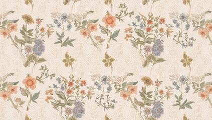 Floral buti design for textile and tile decoration. Background texture application.