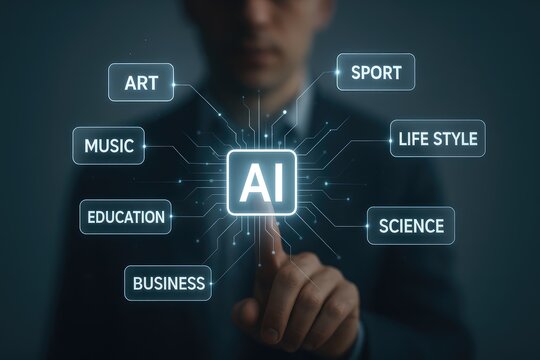 Artificial intelligence impacting art, business, education, lifestyle, music, science, and sport applications