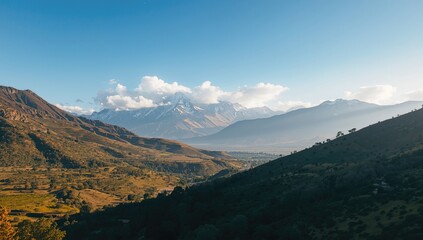 Fototapeta premium Scenic views of high mountain ranges