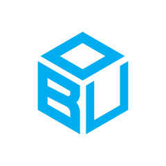 3D cube BU monogram logo representing structure, reliability, and creativity for modern corporate brands.
