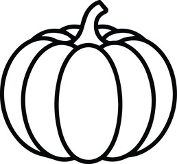 pumpkin icon, simple outline vector illustration line art