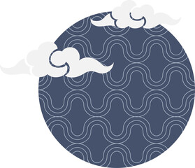 Asian Circle with Clouds