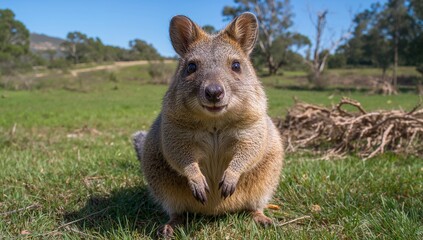 Fototapeta premium Adorable marsupial in its natural habitat, wildlife, mammal, cute animal