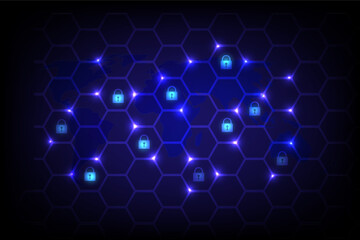 Digital world map with glowing locks representing global cybersecurity, data protection, and secure network connections