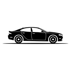Fototapeta premium Car Icon Silhouette vector style on white background