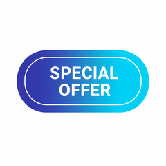 Fototapeta premium Special offer blue gradient button for website and e-commerce promotion. Vector graphic element for digital marketing campaigns