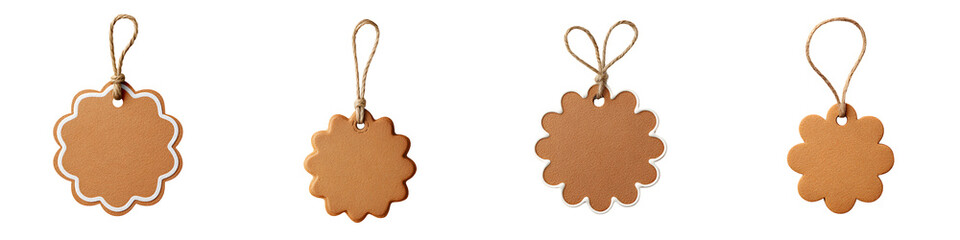 Blank Brown Paper Gift Tags with String - Set